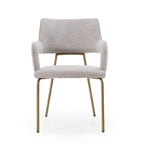 Childers - Modern Grey Fabric + Antique Brass Dining Chair