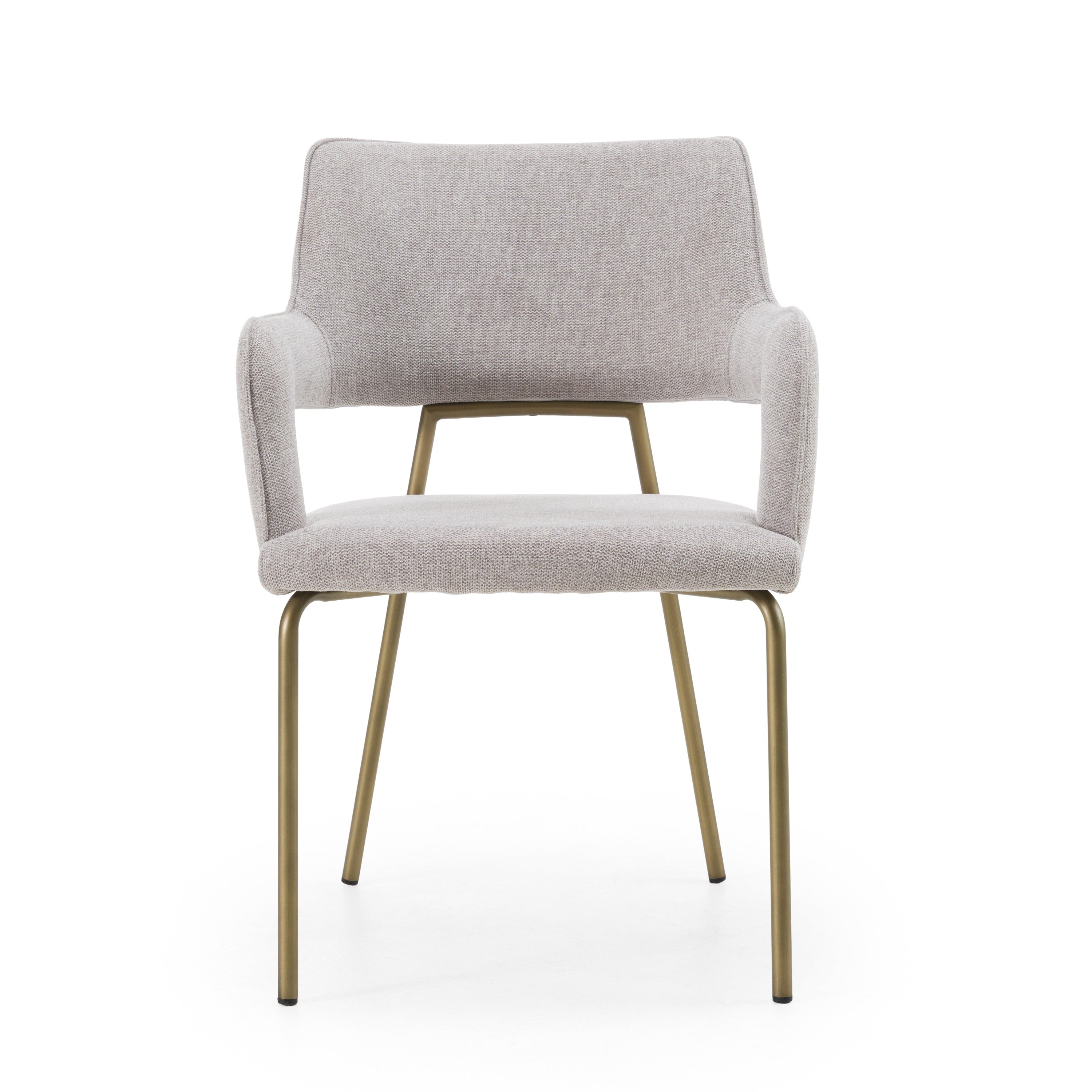 Childers - Modern Grey Fabric + Antique Brass Dining Chair