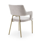 Childers - Modern Grey Fabric + Antique Brass Dining Chair