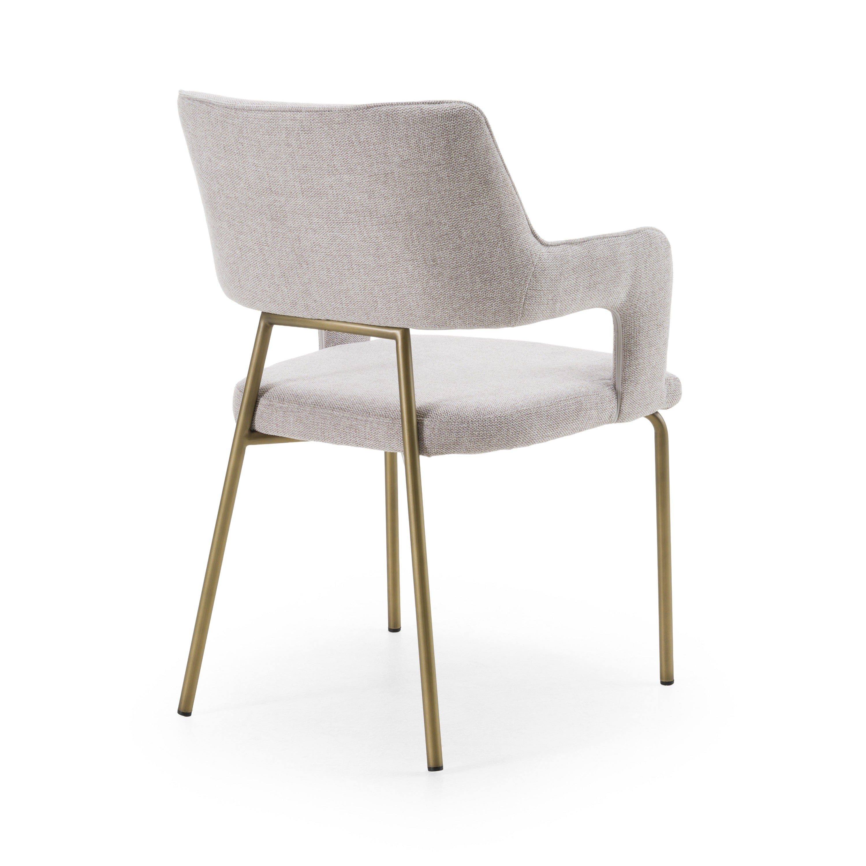 Childers - Modern Grey Fabric + Antique Brass Dining Chair