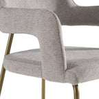 Childers - Modern Grey Fabric + Antique Brass Dining Chair
