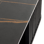 Chip - Modern Black Ceramic + Black Ash Square Coffee Table