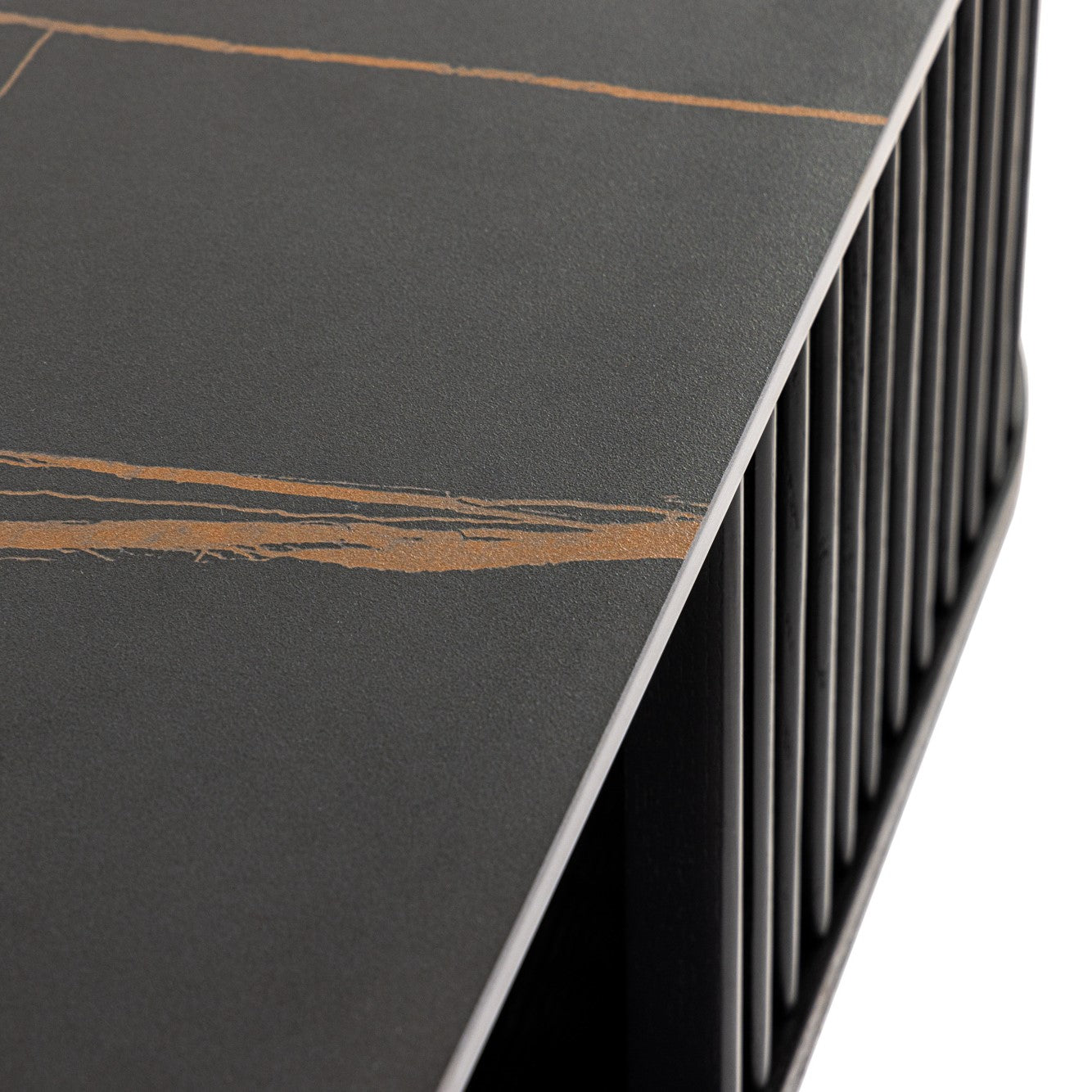 Chip - Modern Black Ceramic + Black Ash Square Coffee Table