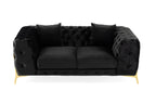 Clarice - Transitional Black Velvet Loveseat