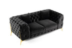 Clarice - Transitional Black Velvet Loveseat