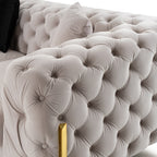 Clarice - Transitional Light Beige Velvet Sectional Sofa