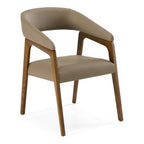 Clive Mid-Century Taupe & Walnut Dining Chair