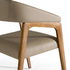 Clive Mid-Century Taupe & Walnut Dining Chair