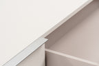 Colima - Modern Matte Beige + Walnut TV Stand