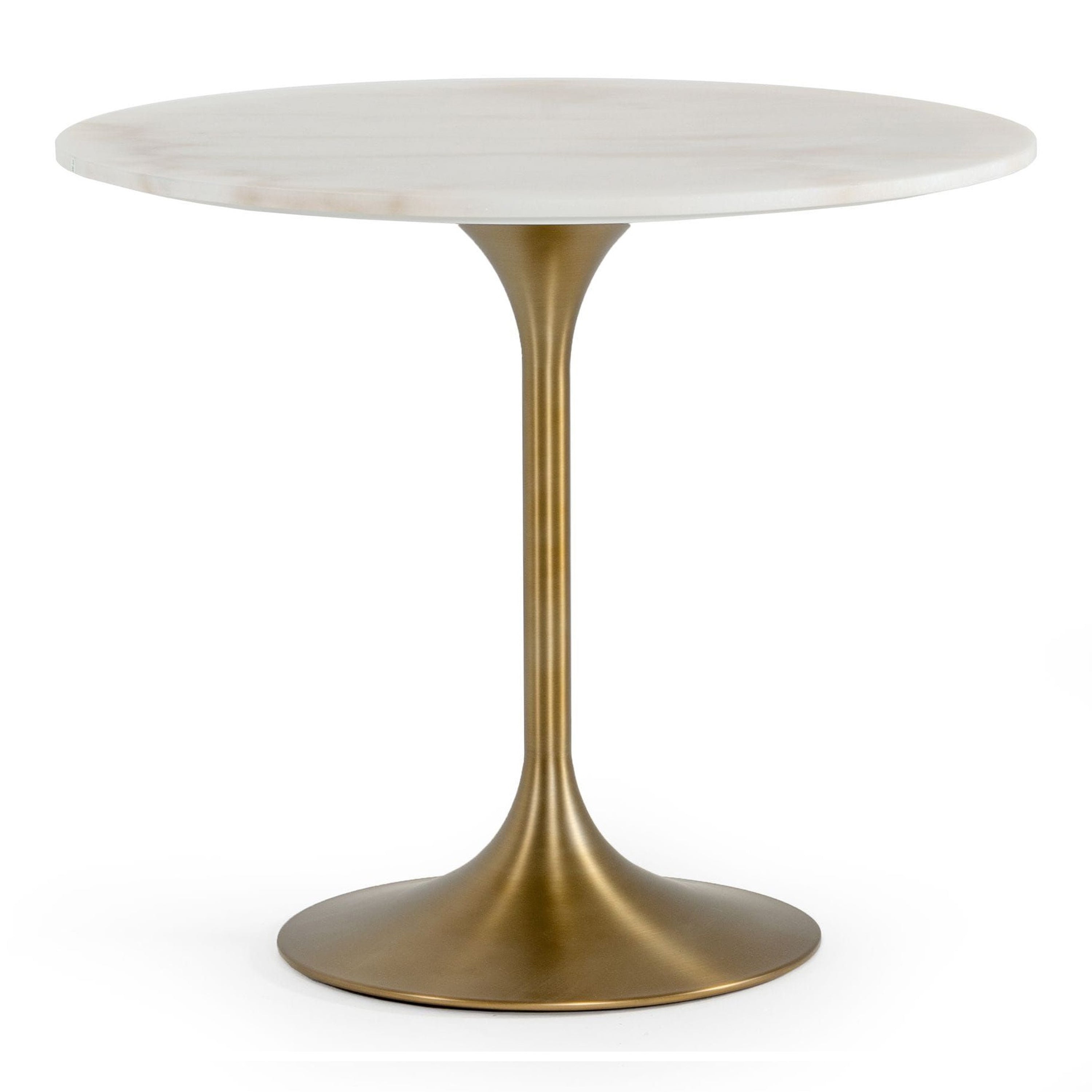 Collins - Glam White Marble & Gold Dining Table