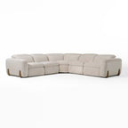 Conrad - Modern Beige Fabric Sectional Sofa With 3 Recliners