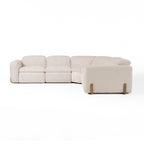 Conrad - Modern Beige Fabric Sectional Sofa With 3 Recliners