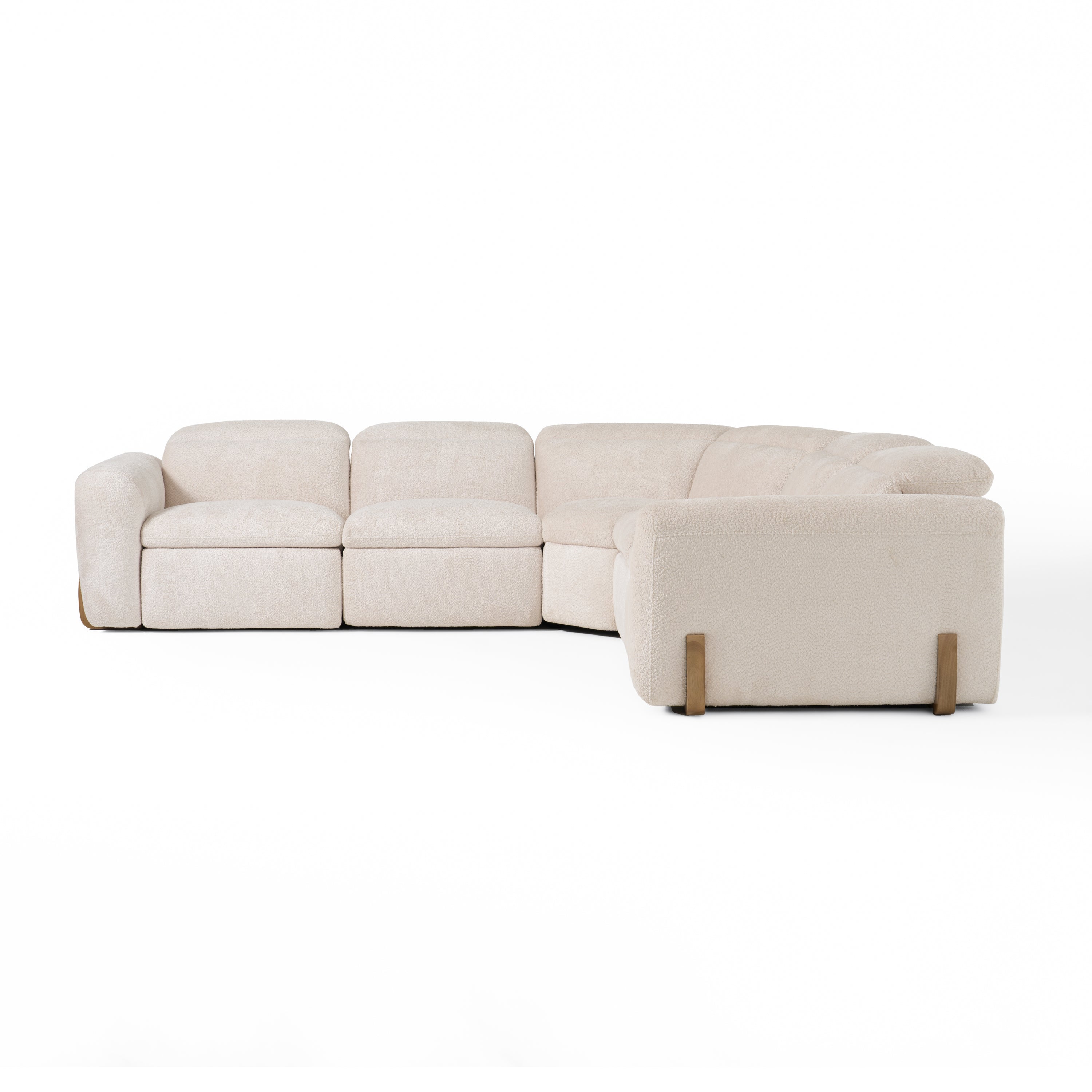 Conrad - Modern Beige Fabric Sectional Sofa With 3 Recliners