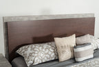 Eastern King Conner Modern Dark Walnut & Concrete Bed