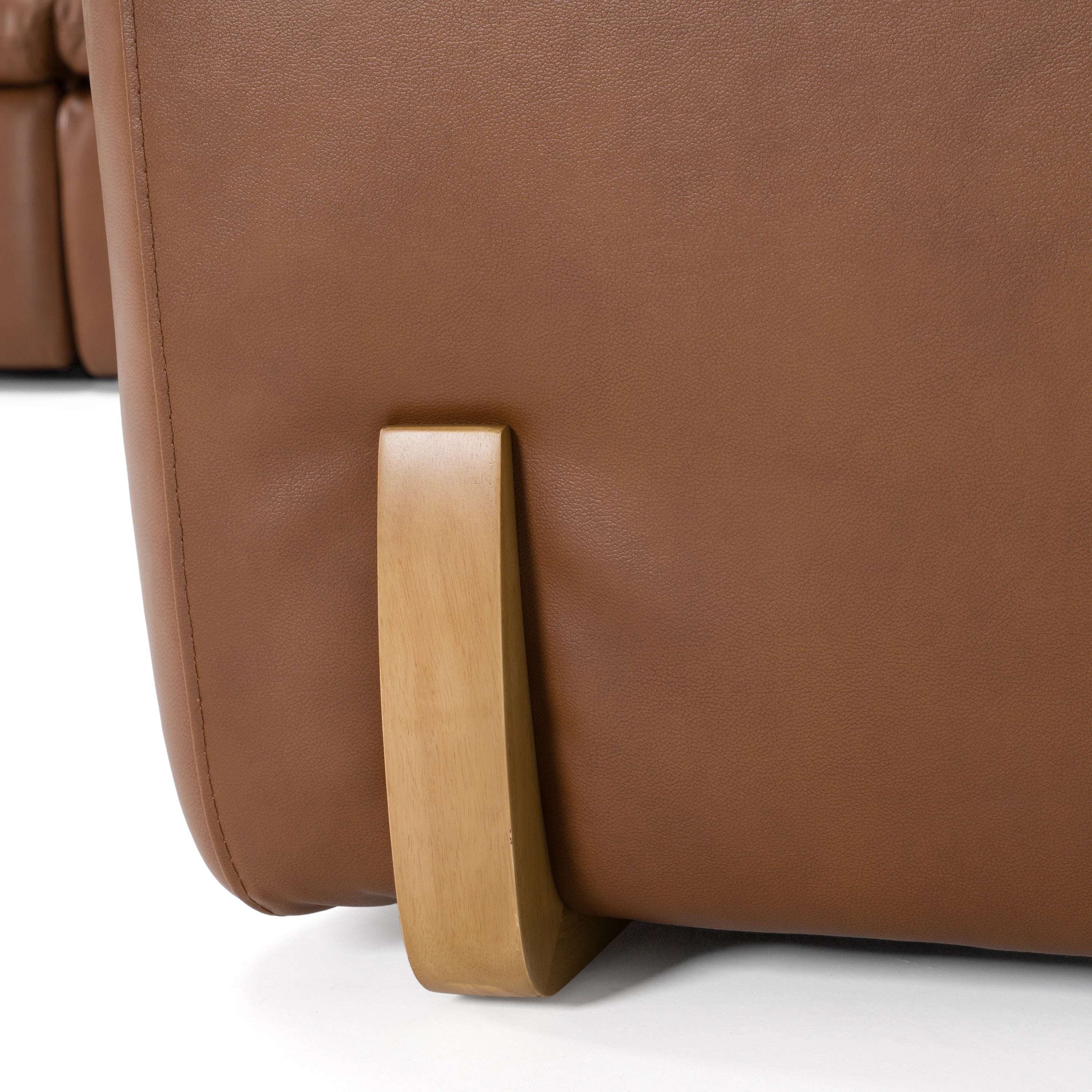 Conrad - Modern Brown Leather Sectional Sofa with 3 Recliners