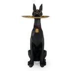 Cool Dog With Plate Modern Black + Gold Sculpture