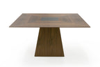 Cora - Modern Walnut and Black Tempered Glass Dining Table