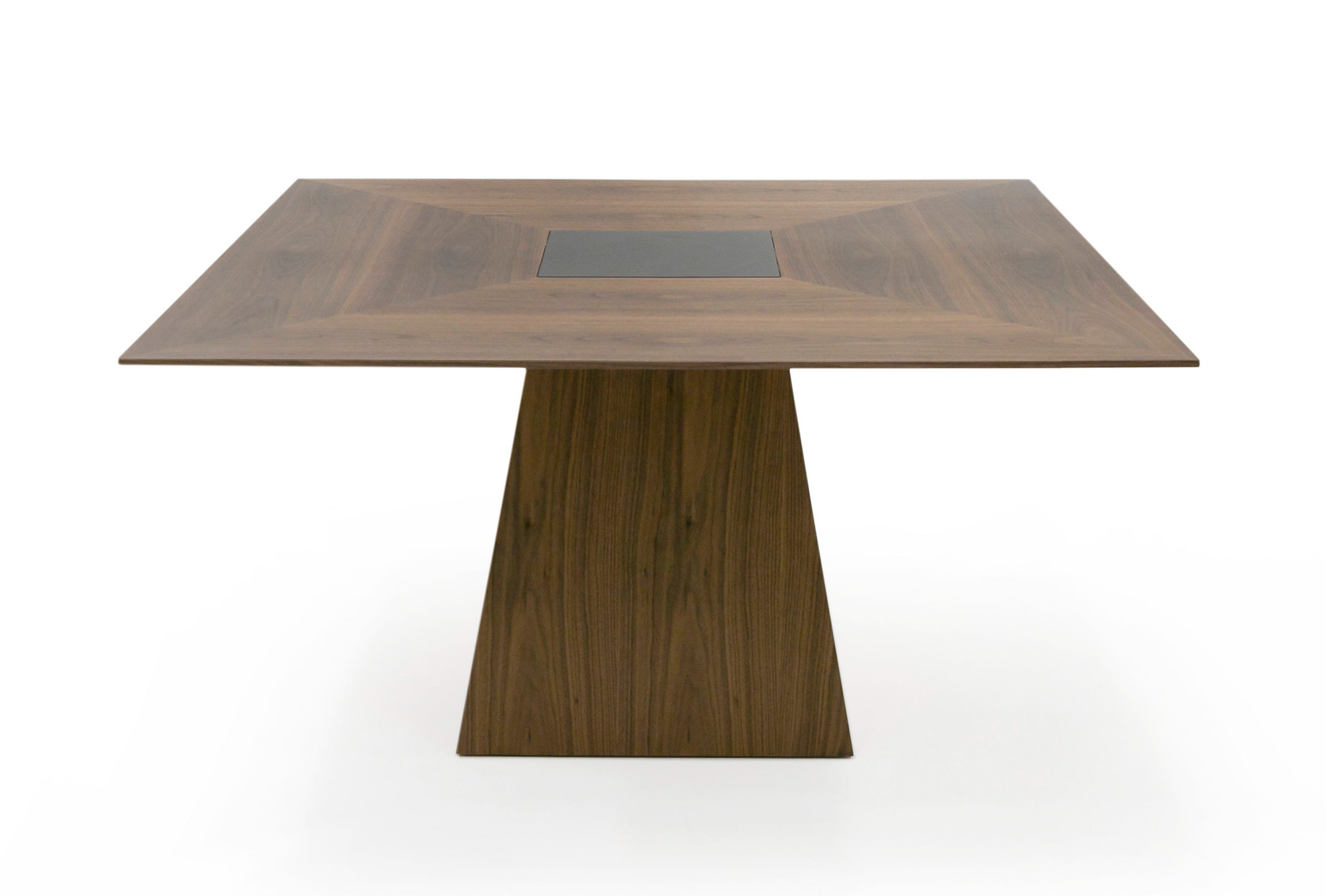 Cora - Modern Walnut and Black Tempered Glass Dining Table