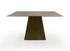 Cora - Modern Walnut and Black Tempered Glass Dining Table