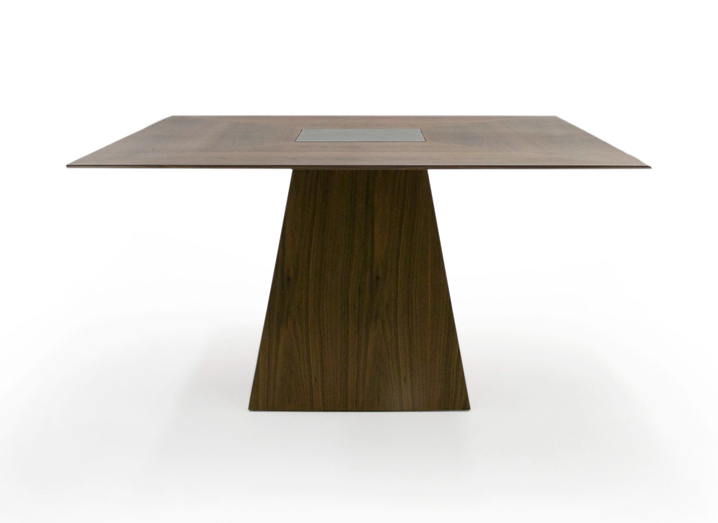 Cora - Modern Walnut and Black Tempered Glass Dining Table