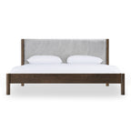 Carolina - Modern Grey Fabric + Wenge Bed - Modern Grey Fabric + Wenge Bed