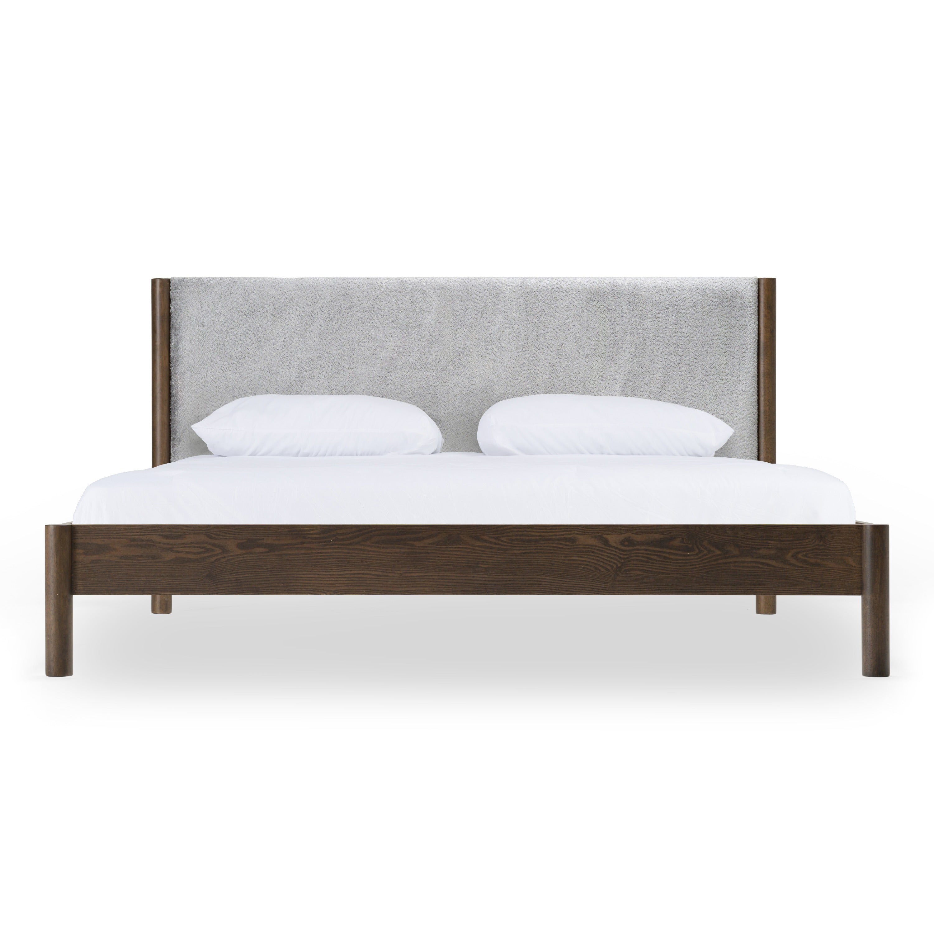 Carolina - Modern Grey Fabric + Wenge Bed - Modern Grey Fabric + Wenge Bed