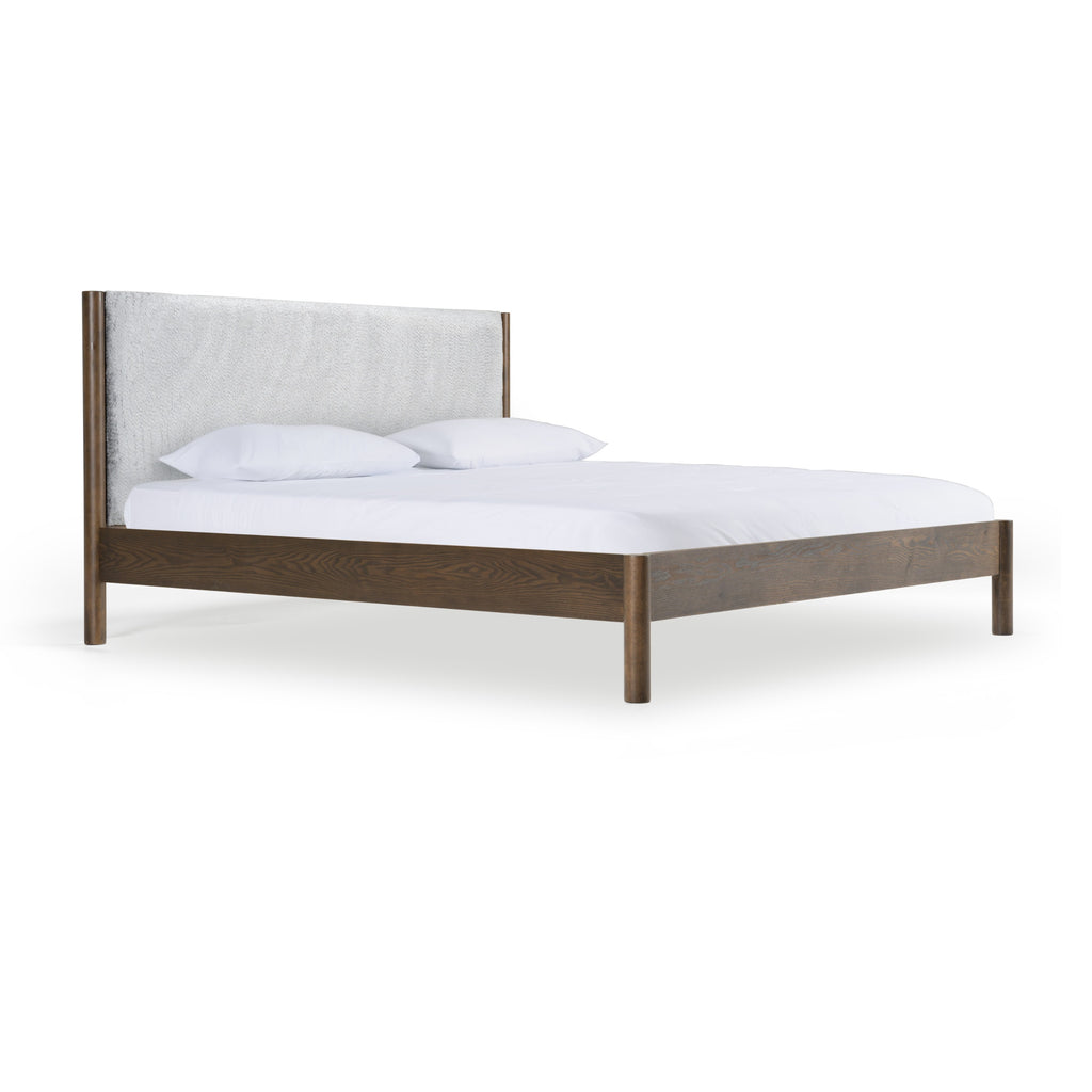 Carolina - Modern Grey Fabric + Wenge Bed - Modern Grey Fabric + Wenge Bed