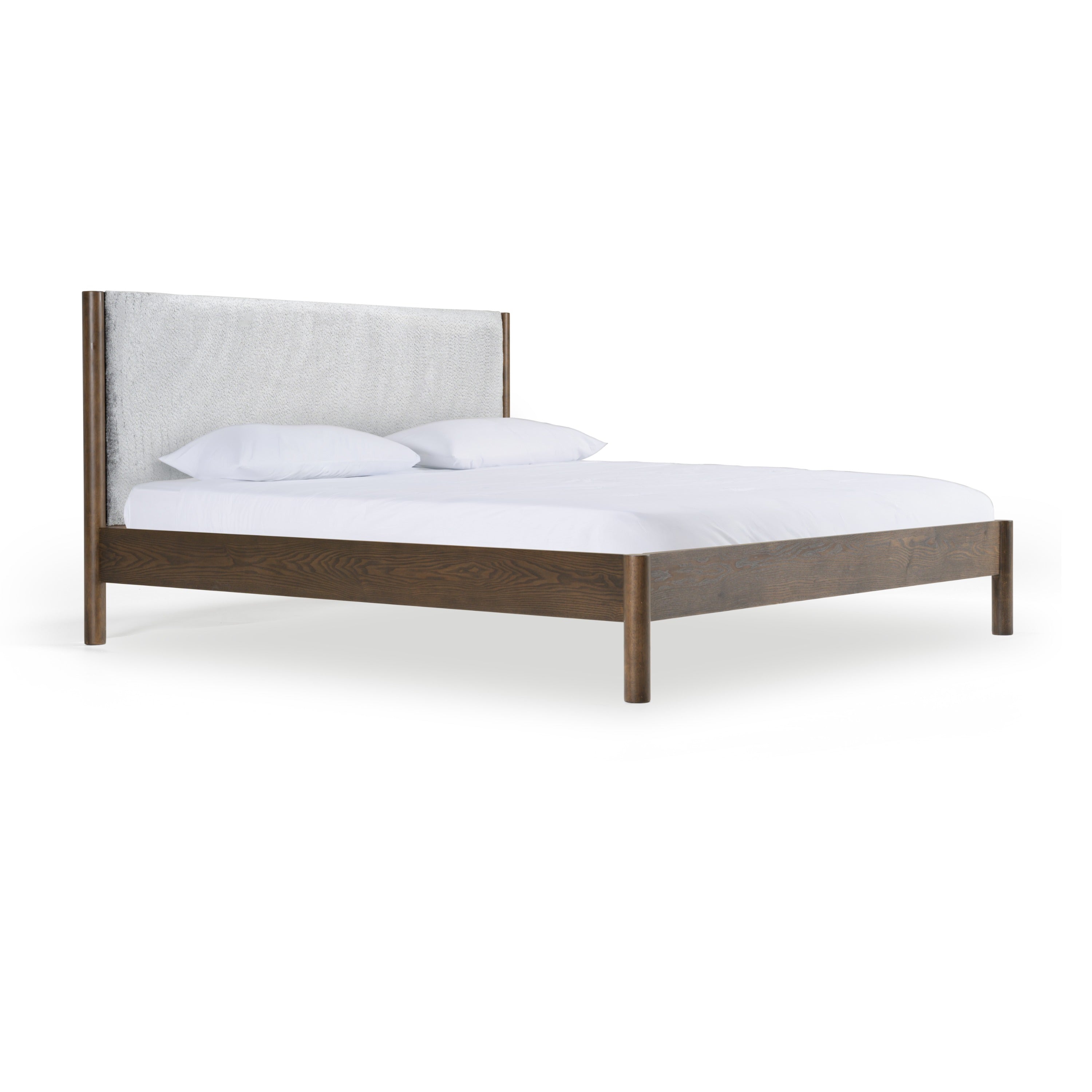 Carolina - Modern Grey Fabric + Wenge Bed - Modern Grey Fabric + Wenge Bed