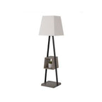 Cortez Modern Black Metal & Faux Concrete Floor Lamp