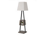 Cortez Modern Black Metal & Faux Concrete Floor Lamp