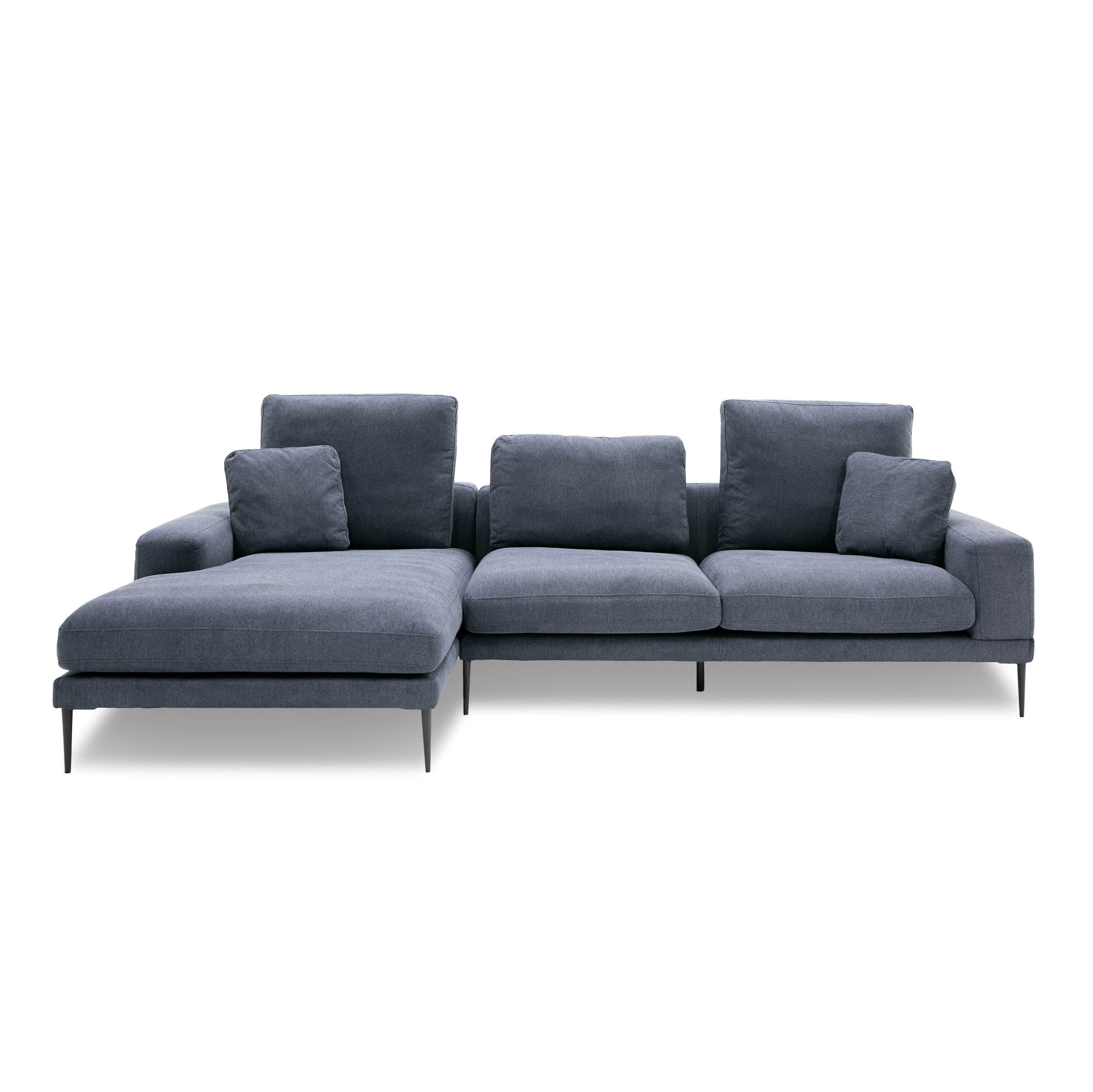 Divani Casa Corwith - Modern Blue Fabric Left Facing Sectional