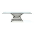 Crawford Modern Rectangular Glass Dining Table