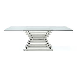 Crawford Modern Rectangular Glass Dining Table