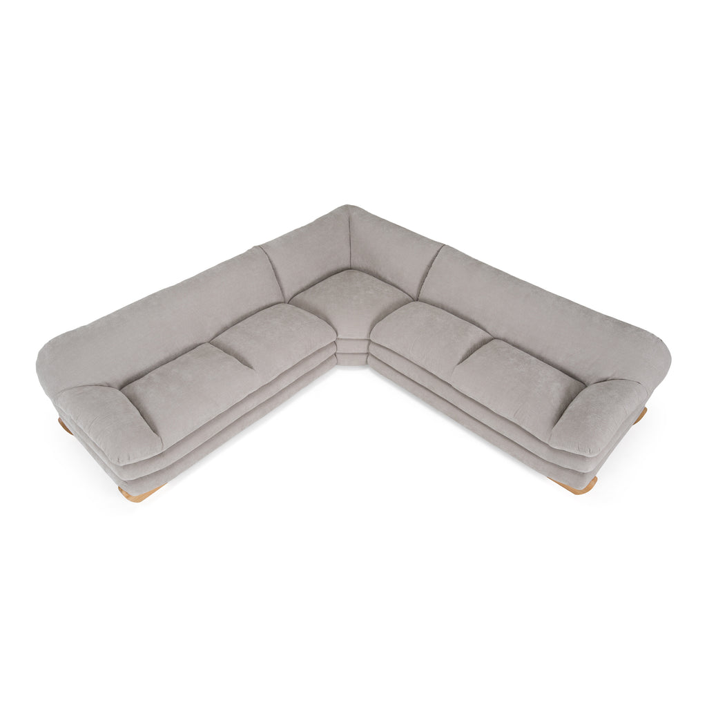 Crockett - Modern Light Grey Fabric Sectional Sofa