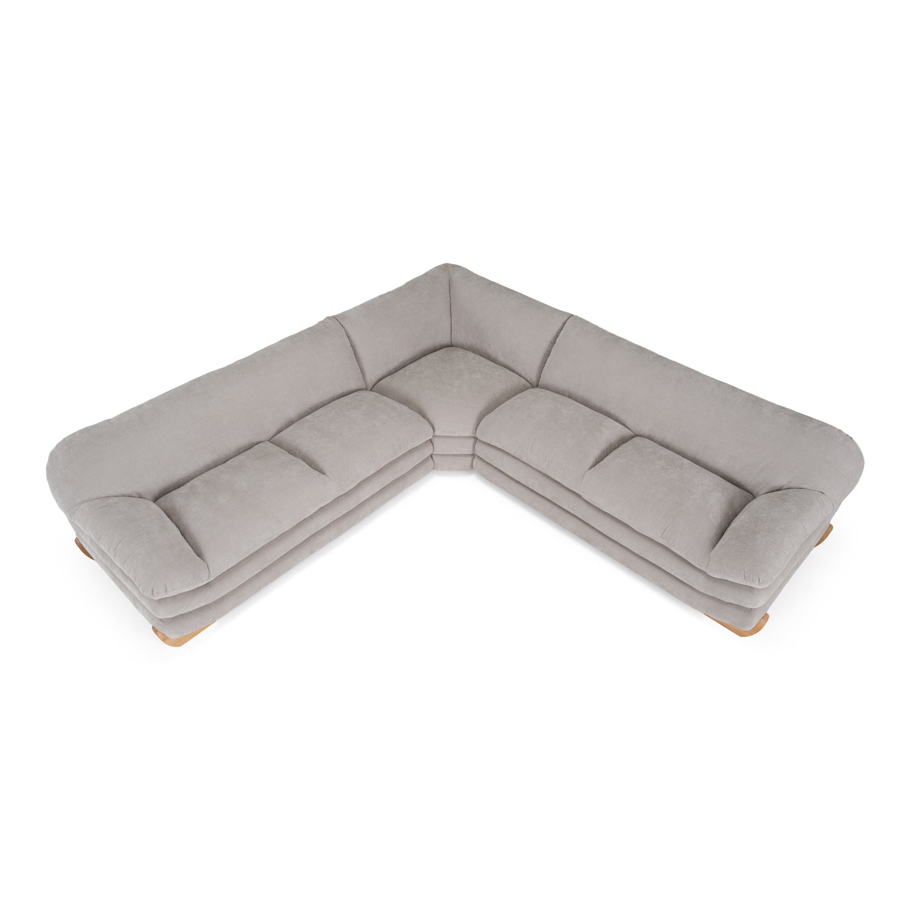 Crockett - Modern Light Grey Fabric Sectional Sofa