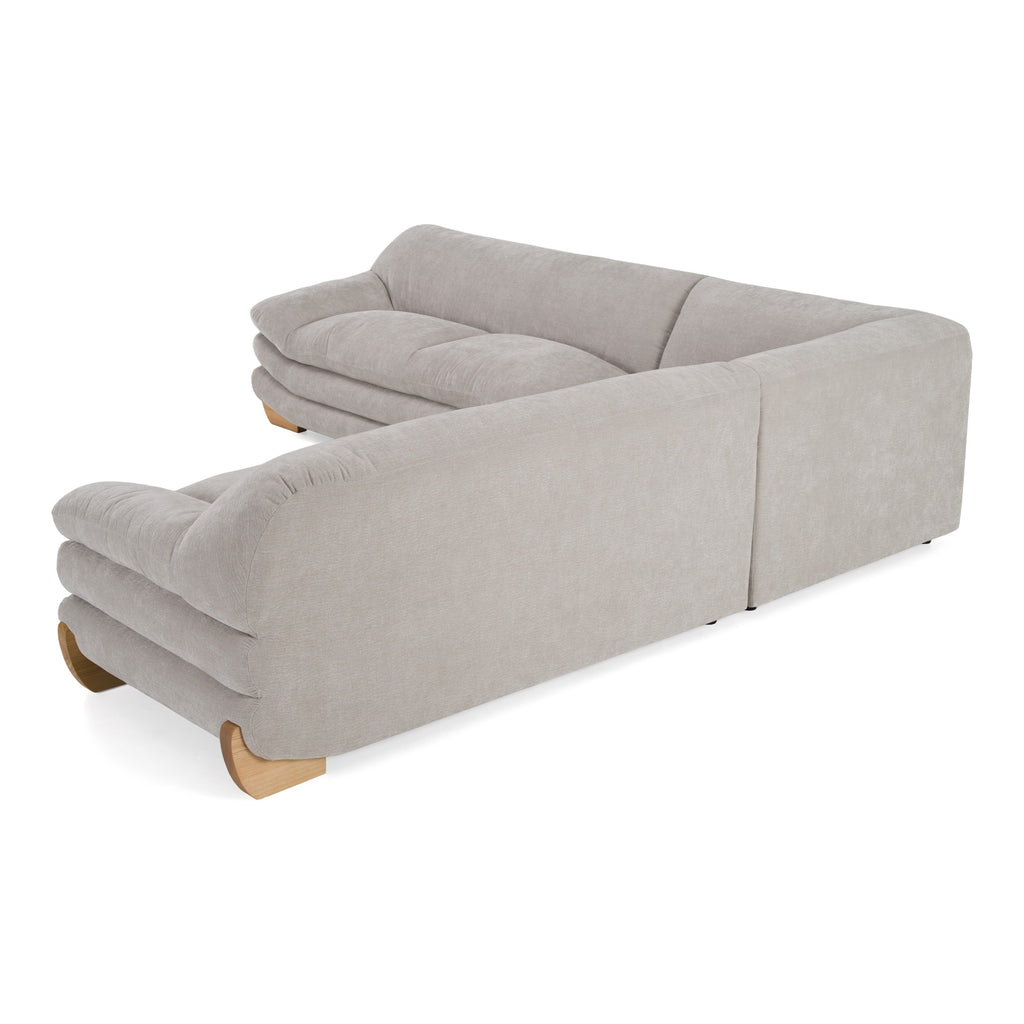 Crockett - Modern Light Grey Fabric Sectional Sofa