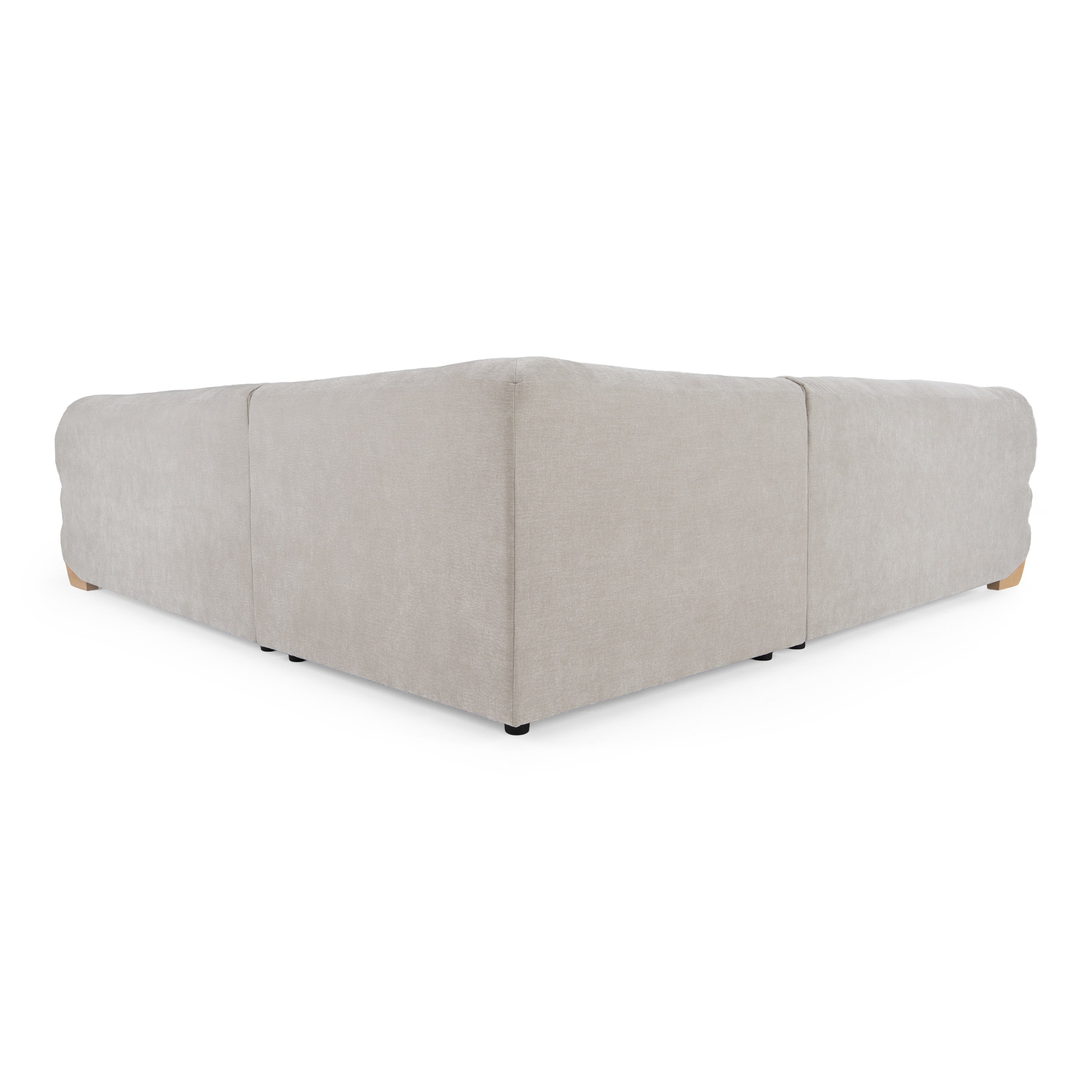 Crockett - Modern Light Grey Fabric Sectional Sofa