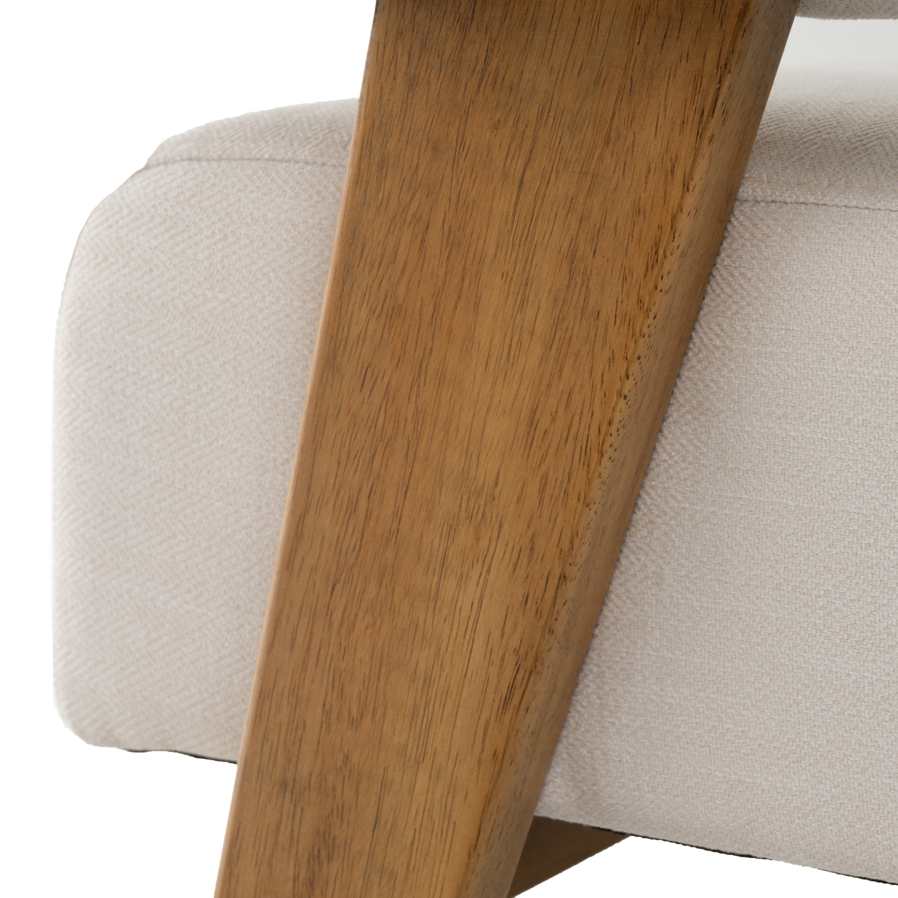 Cynthia - Modern White Fabric + Wood Loveseat