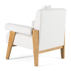 Cynthia - Modern White Fabric + Wood Accent Chair
