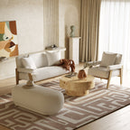 Cynthia - Modern White Fabric + Wood Loveseat