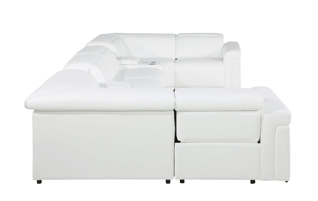 1126 Divanitalia 8-Piece U-Shaped Sectional Sofa in Top Grain Italian Leather with 4 Power Recliners & Power Headrests