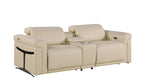 1126 Divanitalia 3-Piece Modular Power Reclining Loveseat in Top Grain Italian Leather with 2 Power Recliners & Power Headrests