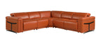 1126 Divanitalia 5-Piece L-Shaped Sectional Sofa in Top Grain Italian Leather with 3 Power Recliners & Power Headrests - Camel - SKU 1126-CAMEL-SEC-5PC-3PWR-SECTIONAL- GROUP - view 2