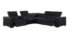 1208 6-Piece L-Shaped Leather Reclining Sectional Sofa with 3 Power Recliners