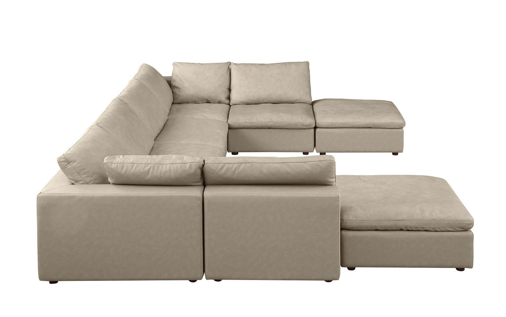 1100 Divanitalia Top-grain Italian Leather 8-Piece Sectional Sofa with Chaise