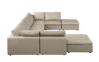 1100 Divanitalia Top-grain Italian Leather 8-Piece Sectional Sofa with Chaise