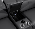 1224 Divanitalia 8-Piece L-Shaped Sectional Sofa in Top Grain Italian Leather with 4 Power Recliners & Power Headrests
