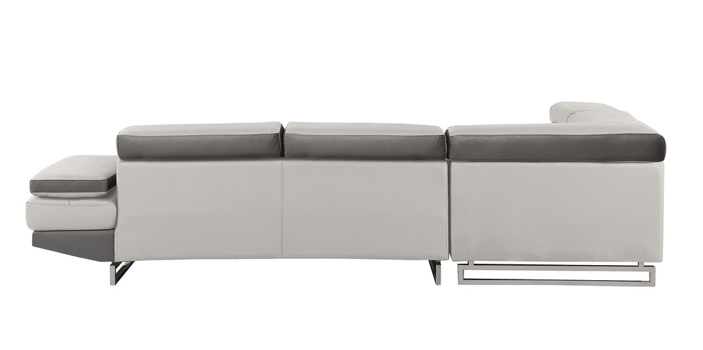 8136 Left Arm Facing Chaise with Adjustable Headrest in Genuine Leather