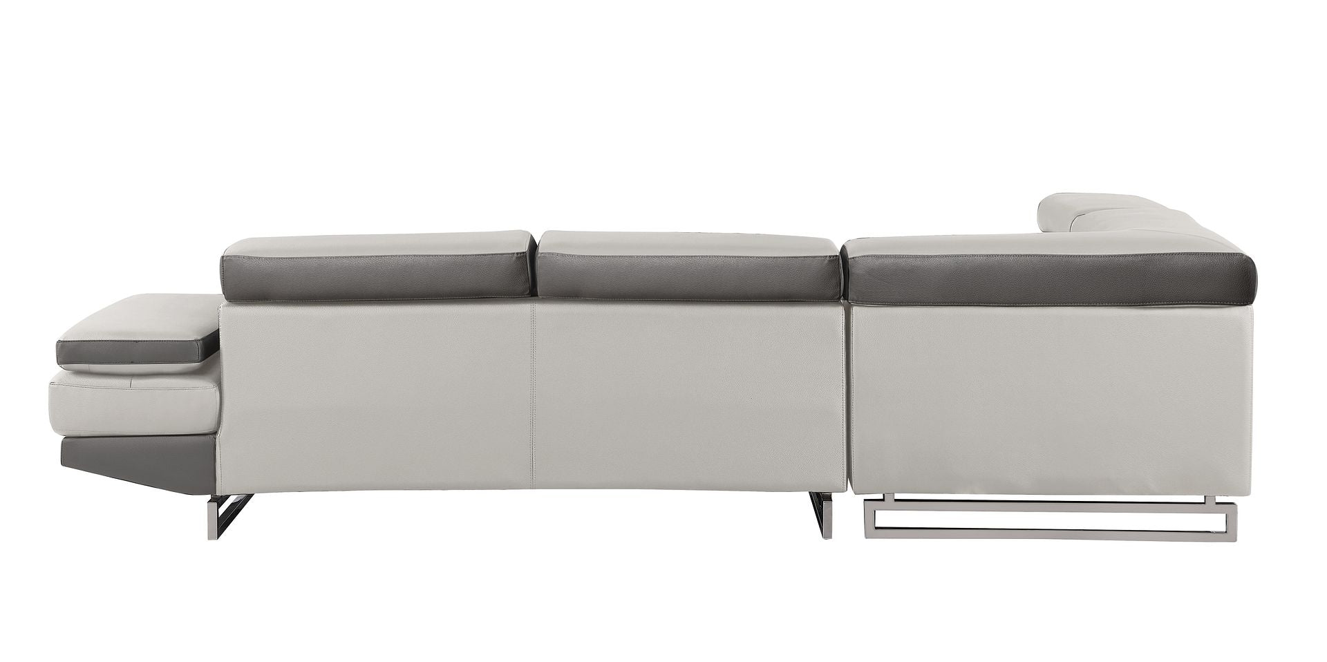 8136 Left Arm Facing Chaise with Adjustable Headrest in Genuine Leather