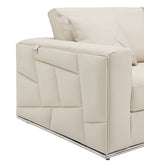 998 Divanitalia Cream Right Arm Facing Sectional Sofa in Top-grain Italian Leather - Beige - SKU 998-Sectional-RAF-CHAISE-CREAM - view 8